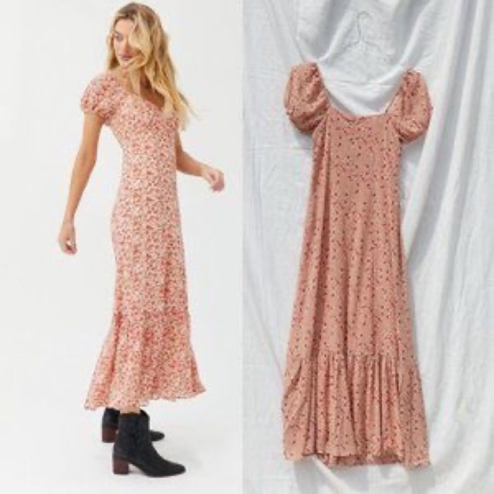 Urban outfitters floral puff sleeve maxi dress